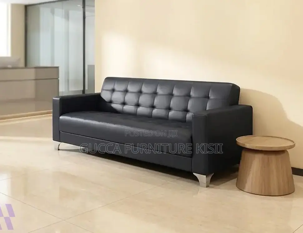 3-Seater Leatherette Reception Sofa