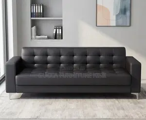 3-Seater Leatherette Reception Sofa