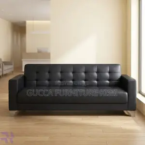 3-Seater Leatherette Reception Sofa