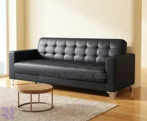 3-Seater Leatherette Reception Sofa