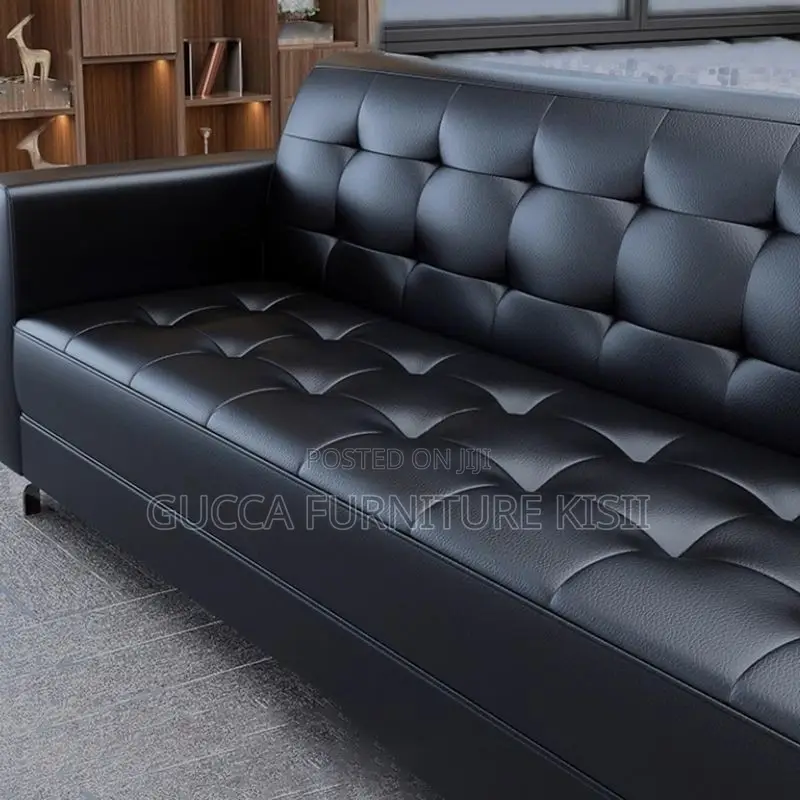 3-Seater Leatherette Reception Sofa