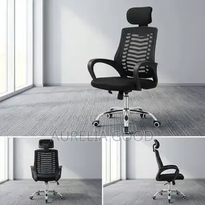 Secretarial Mesh Office Chair With Headrest Office