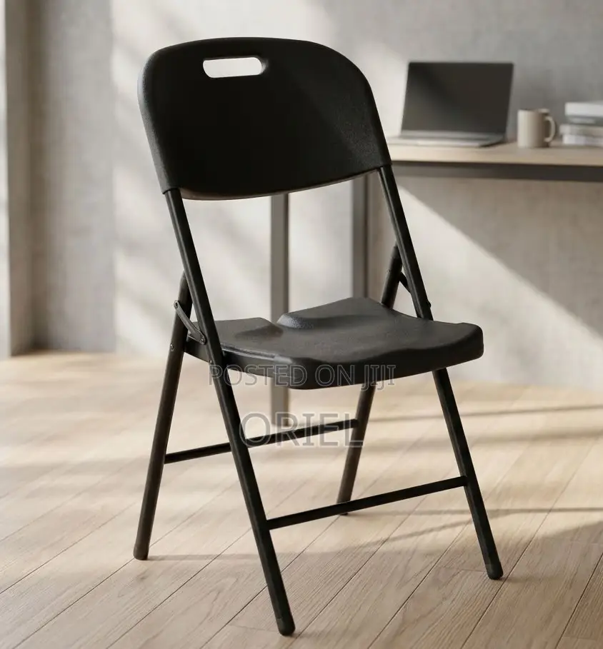 Black Stackable Folding Chair – Portable Event & Conference Seating