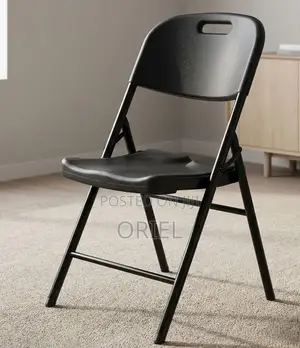 Black Stackable Folding Chair – Portable Event & Conference Seating