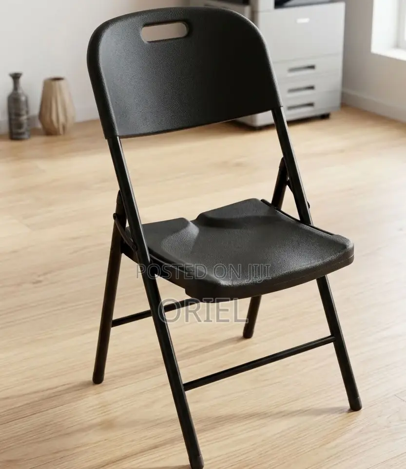 Black Stackable Folding Chair – Portable Event & Conference Seating
