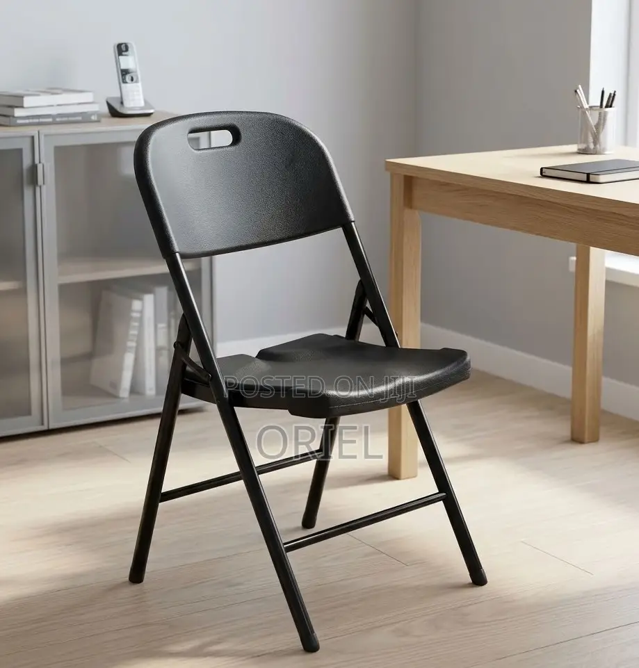 Black Stackable Folding Chair – Portable Event & Conference Seating