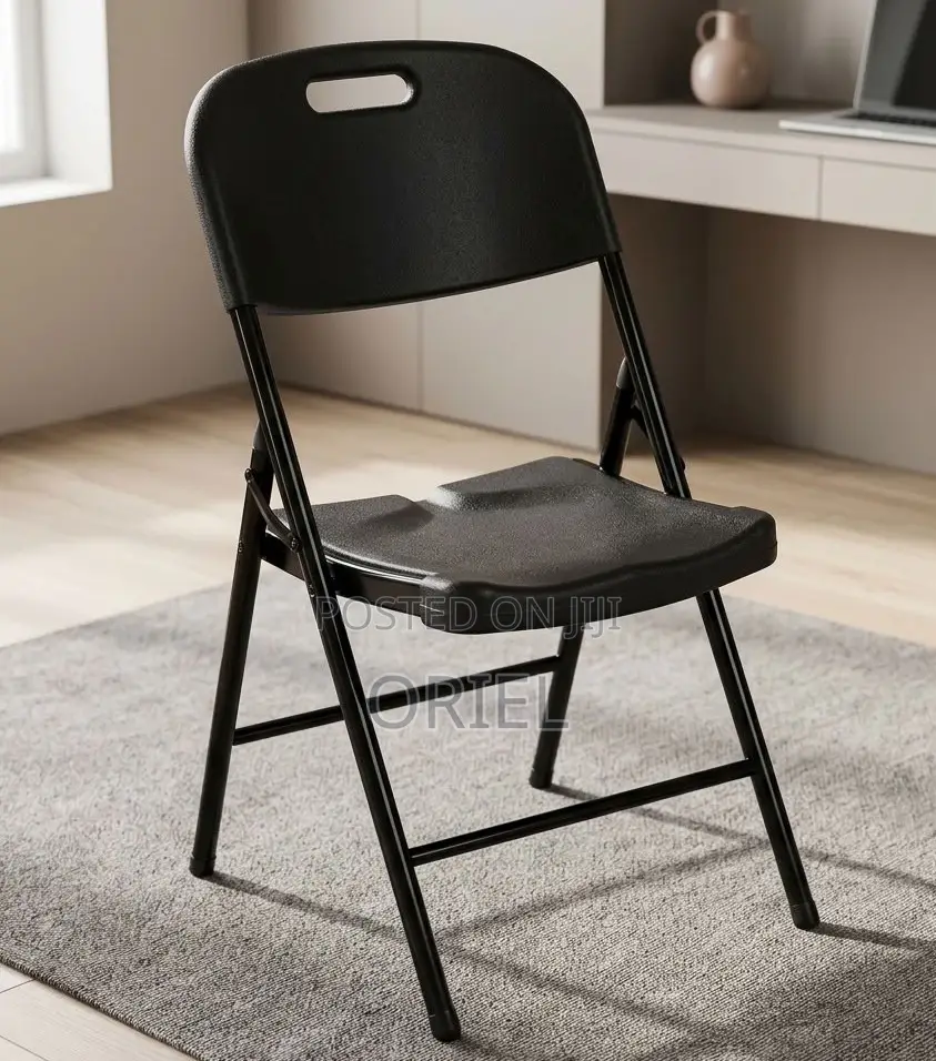 Black Stackable Folding Chair – Portable Event & Conference Seating