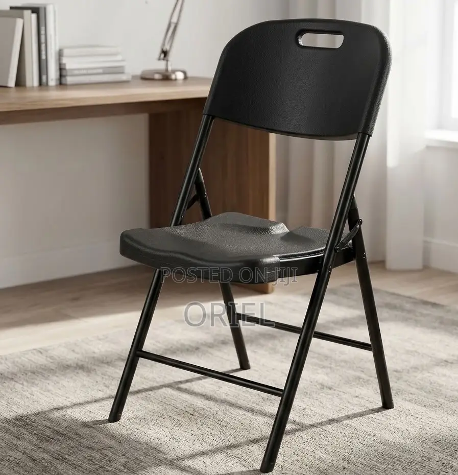 Black Stackable Folding Chair – Portable Event & Conference Seating