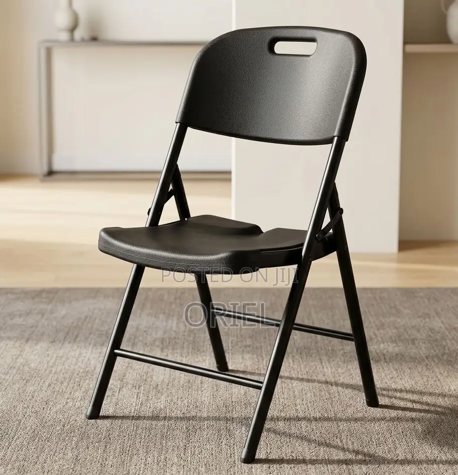 Black Stackable Folding Chair – Portable Event & Conference Seating