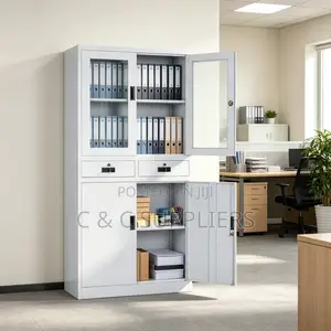 Glass Door Metal Office Storage Cabinet