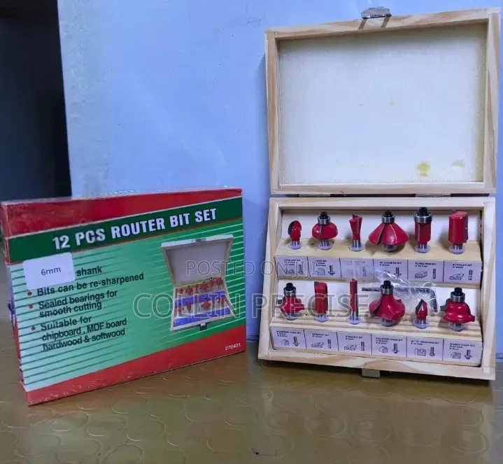 12-Piece Tungsten Carbide Woodworking Router Bit Set – 8mm