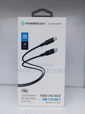 Powerology Power Sync Weave 100W USB-C to USB-C Cable (PC026)