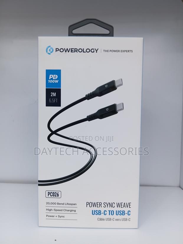 Powerology Power Sync Weave 100W USB-C to USB-C Cable (PC026) - main view