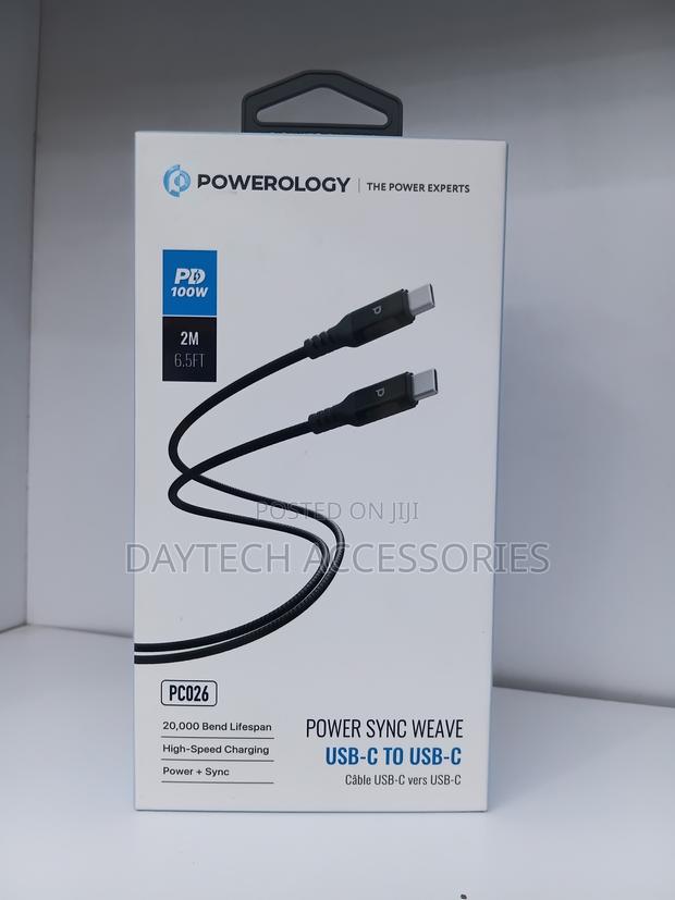 Powerology Power Sync Weave 100W USB-C to USB-C Cable (PC026) - thumbnail 2