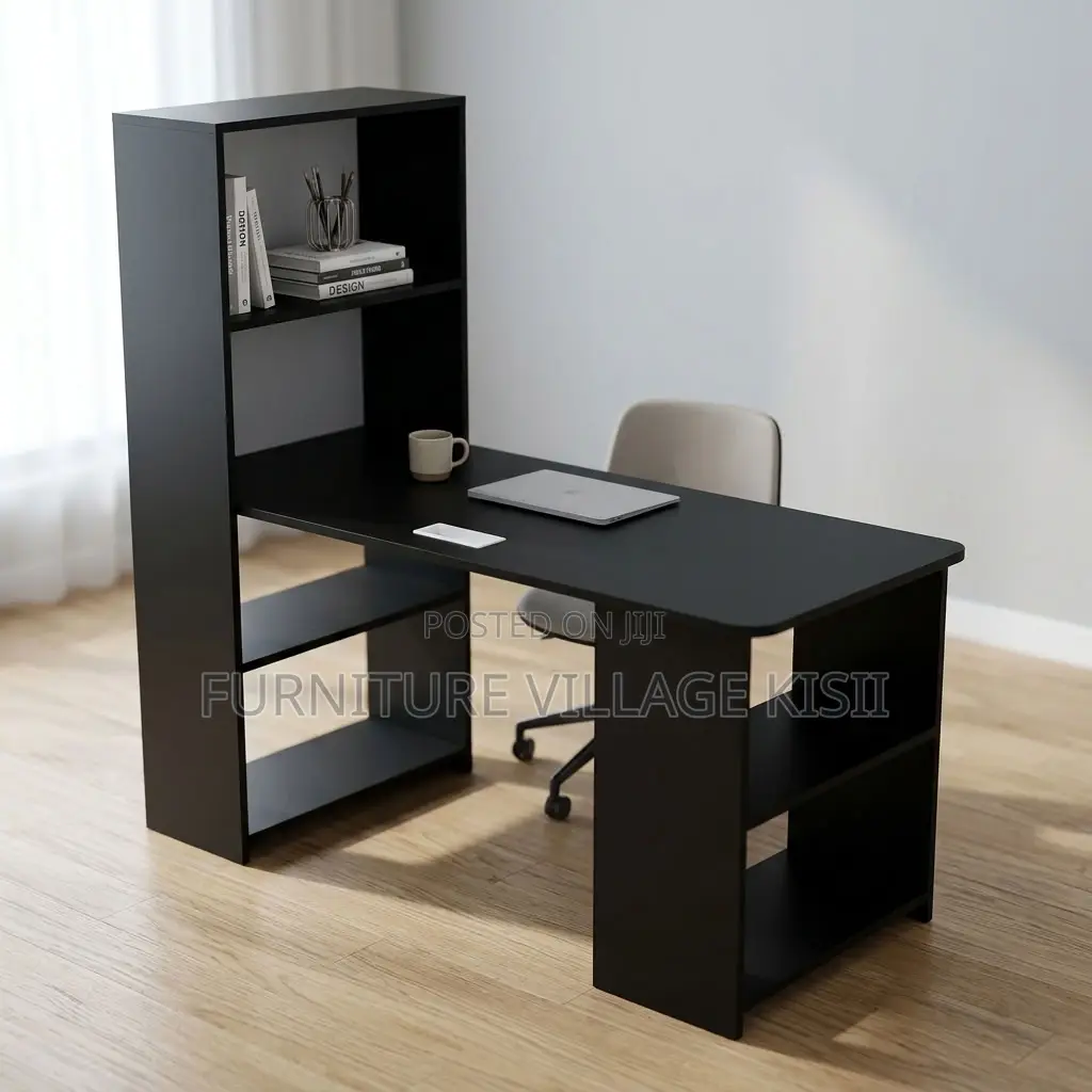 Black Modern Wooden Computer Desk