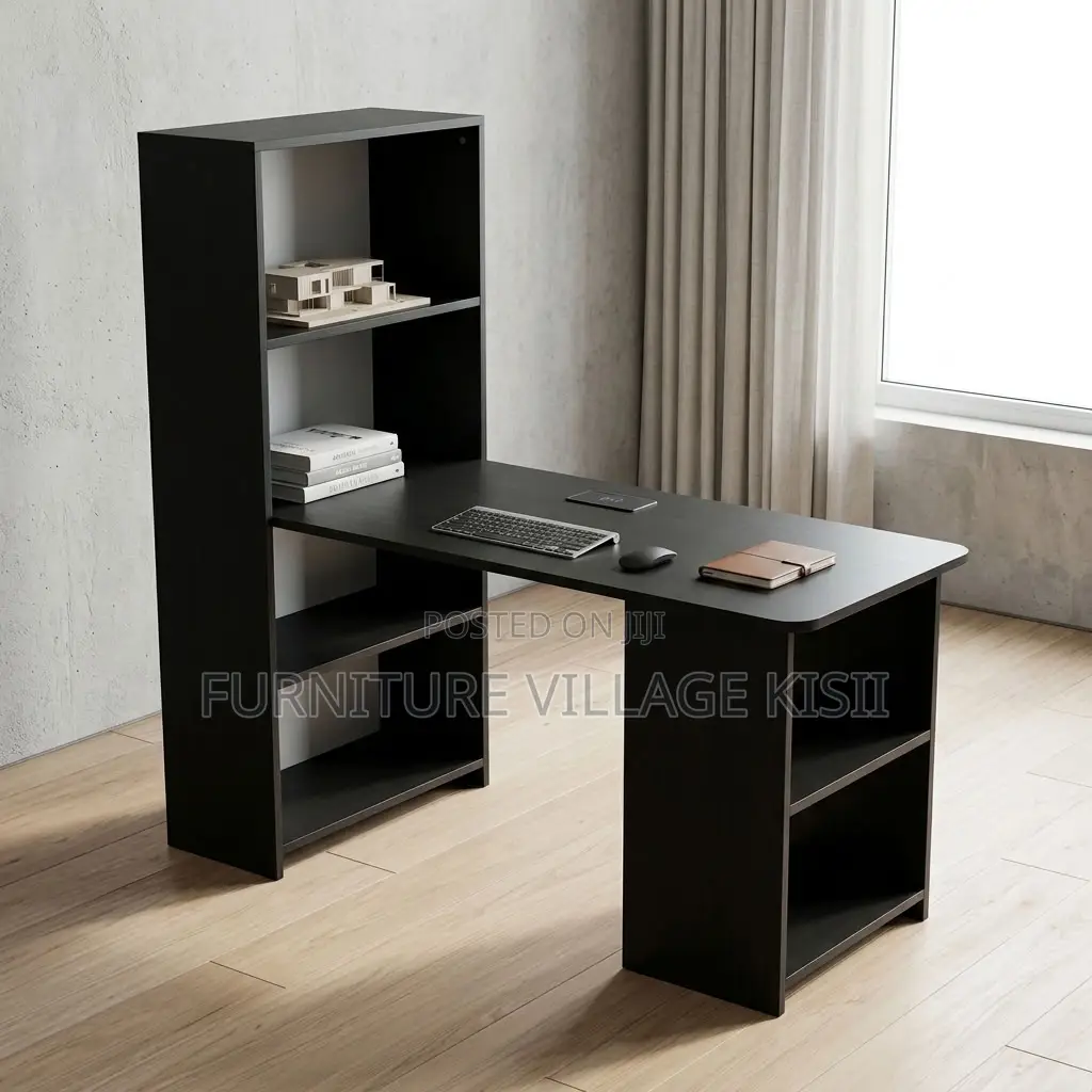 Black Modern Wooden Computer Desk