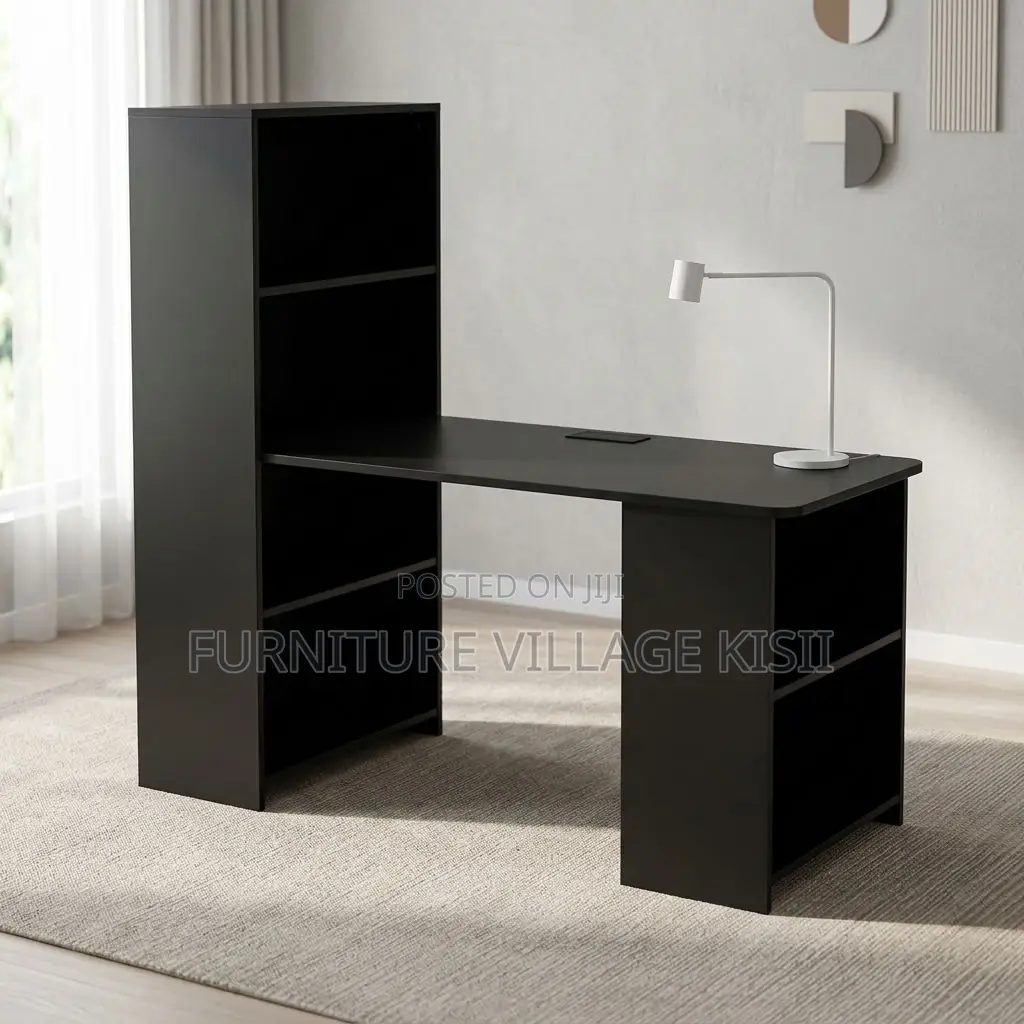 Black Modern Wooden Computer Desk