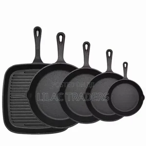 5pcs Cast Iron Skillet Set and Steak Pan