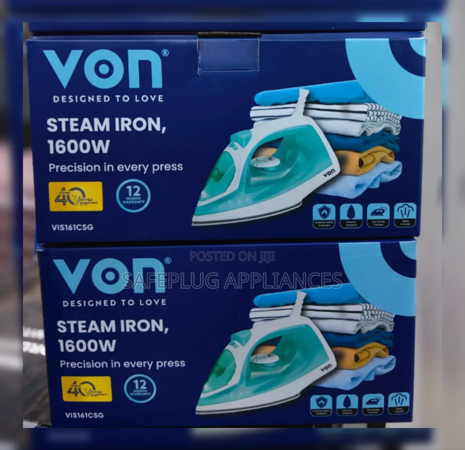 VON VIS161CSG Steam Iron – 1600W 