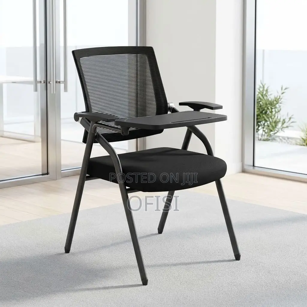 Office Chair; Folding Training Chair With Writing Tablet