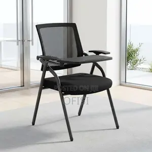 Office Chair; Folding Training Chair With Writing Tablet