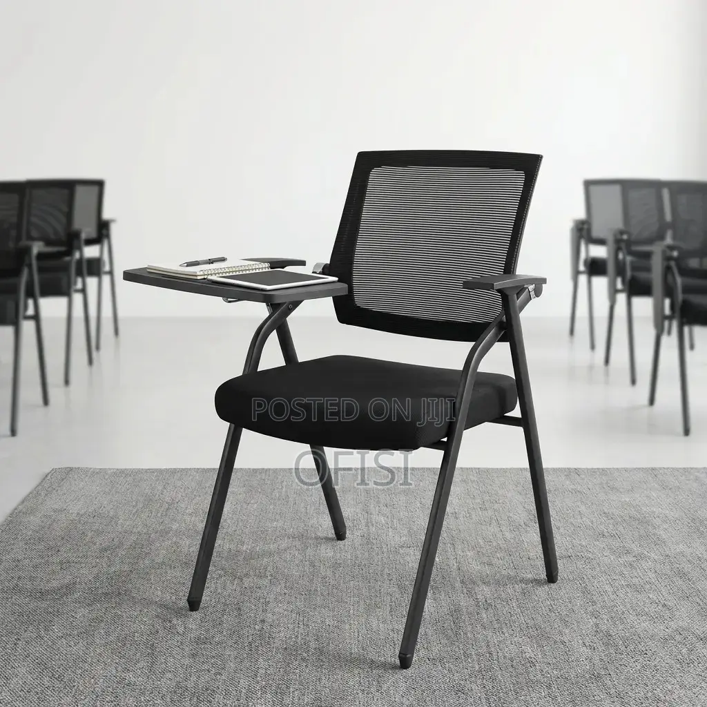 Office Chair; Folding Training Chair With Writing Tablet
