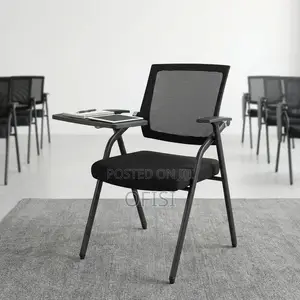 Office Chair; Folding Training Chair With Writing Tablet