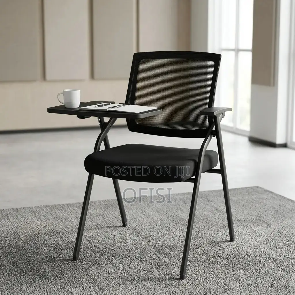 Office Chair; Folding Training Chair With Writing Tablet