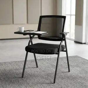 Office Chair; Folding Training Chair With Writing Tablet