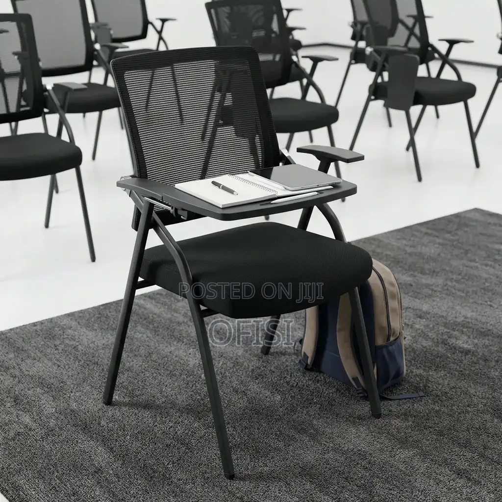 Office Chair; Folding Training Chair With Writing Tablet