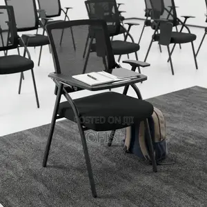 Office Chair; Folding Training Chair With Writing Tablet