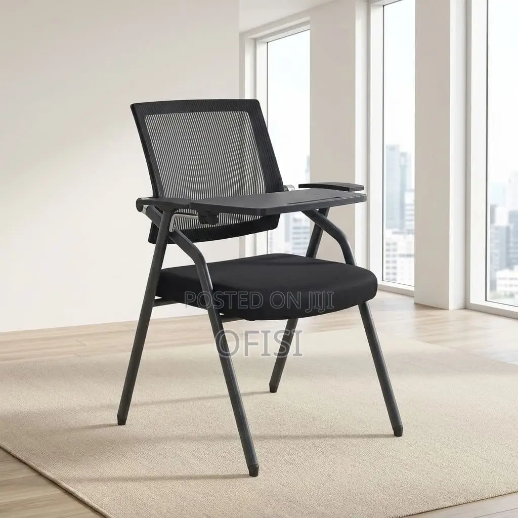 Office Chair; Folding Training Chair With Writing Tablet