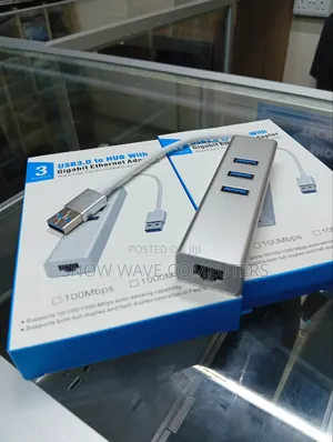3 Ports USB 3.0 Hub to Ethernet Adapter