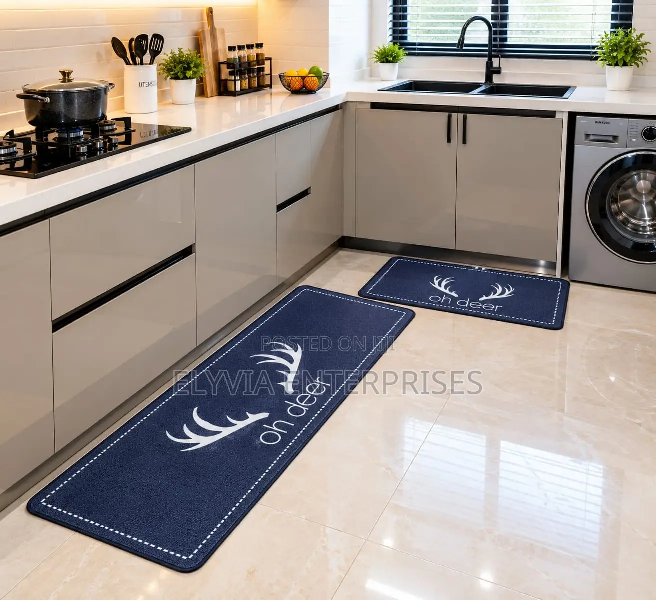 2 PC Binded Kitchen Mat