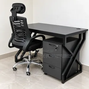 Modern Executive Office Desk With 3-Drawer Pedestal & Ergonomic Chair