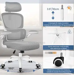 Grey Ergonomic Office Chair With Back Support