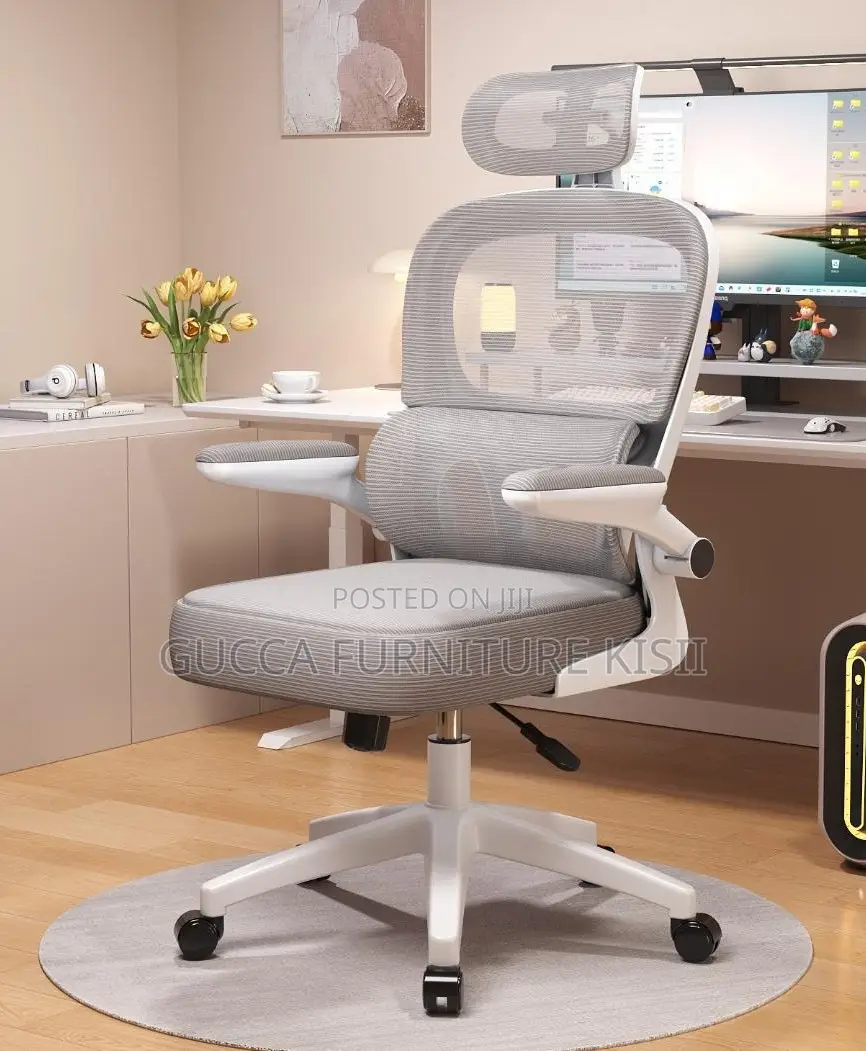 Grey Ergonomic Office Chair With Back Support