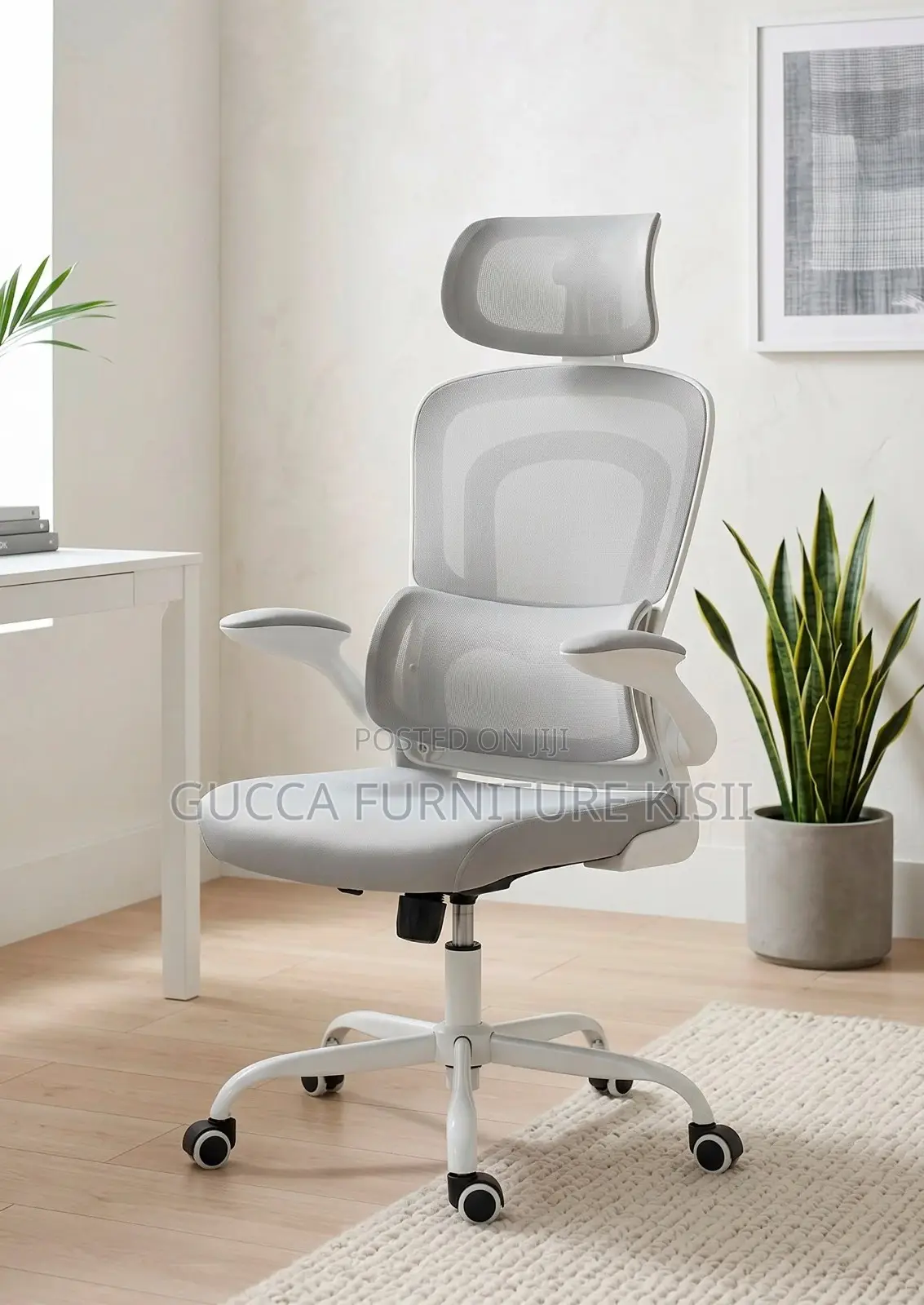 Grey Ergonomic Office Chair With Back Support