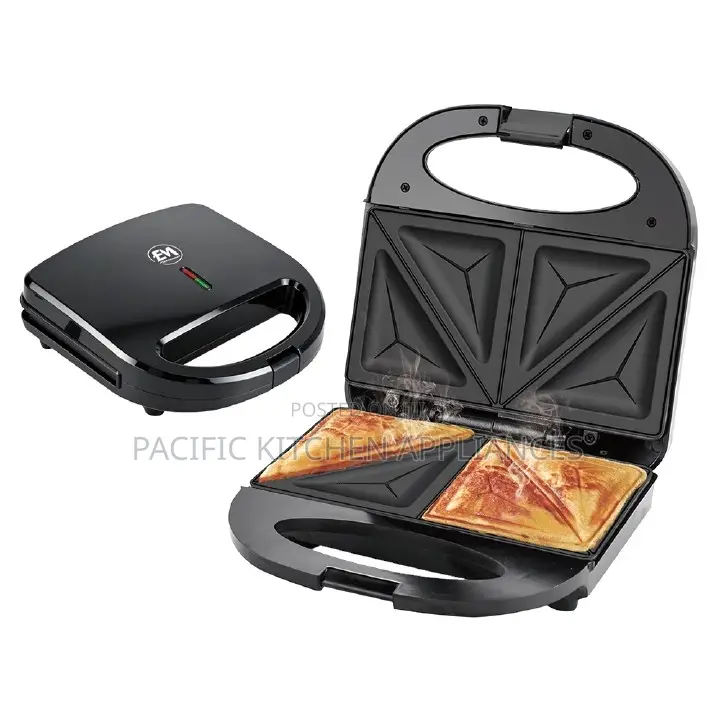 EM Sandwich Maker 2-Slice Non-Stick 750W Toaster for Bread