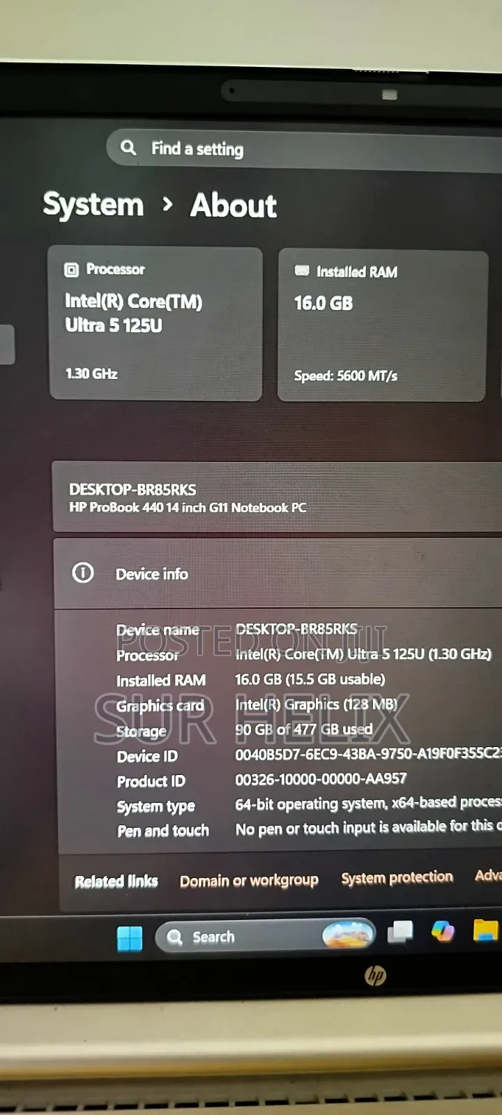 Laptop HP ProBook 440 16GB Intel Core Ultra 5 SSD 512GB