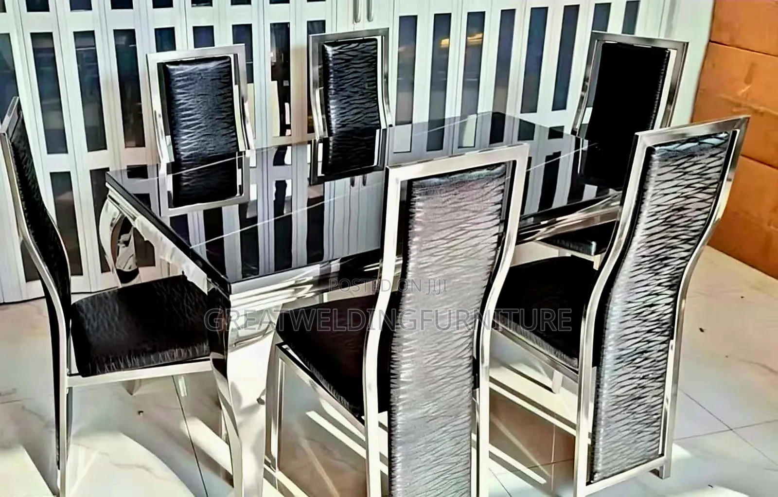 Modern Unique 6-Seater Marbletop Dining Set Wj6