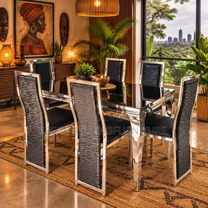 Modern Unique 6-Seater Marbletop Dining Set Wj6