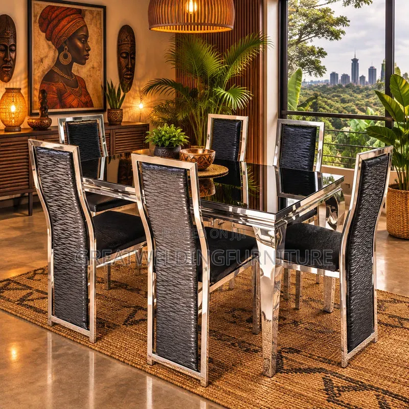 Modern Unique 6-Seater Marbletop Dining Set Wj6
