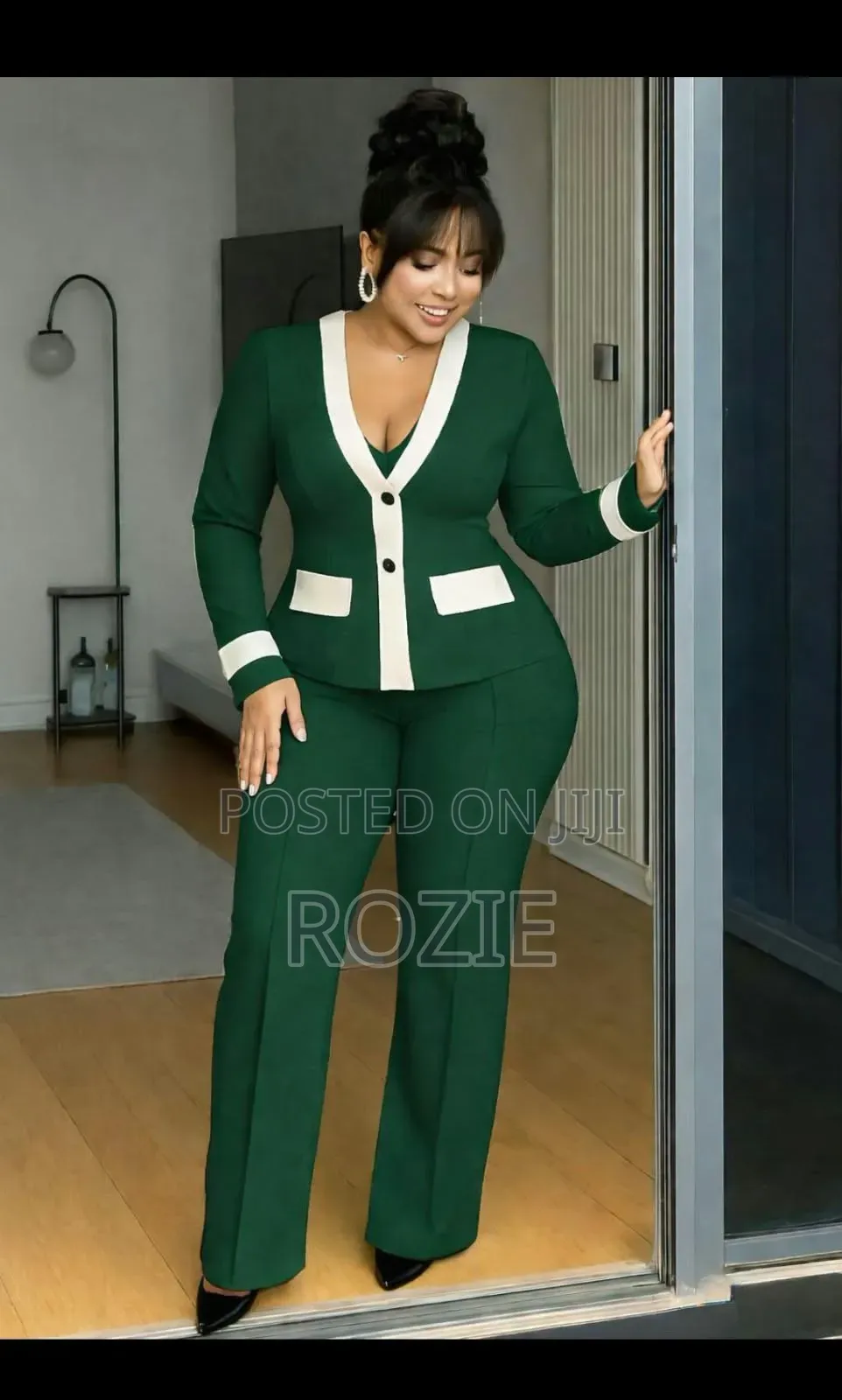 Women’s 2 Piece Jumpsuit With Blazer – Elegant Official Outfit