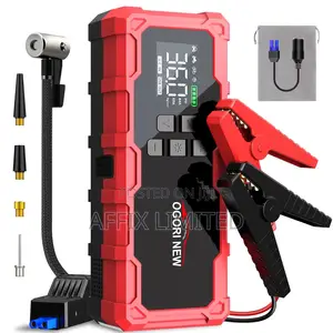 12V Portable Car Jump Starter & Inflator 6000A Peak USB-C/USB-A Output