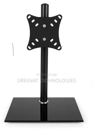 Desk Mount Monitor Stand - TV Desk Mount Glass Base VESA Compatible