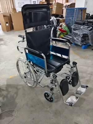180° Reclining Wheelchair With Commode and Detachable Headrest