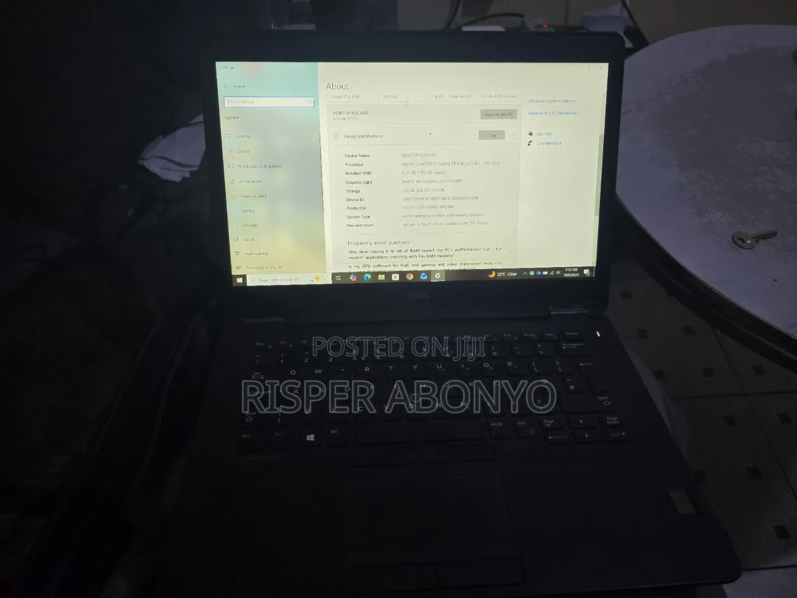 Laptop Dell Latitude 14 E7470 8GB Intel Core i7 SSD 256GB