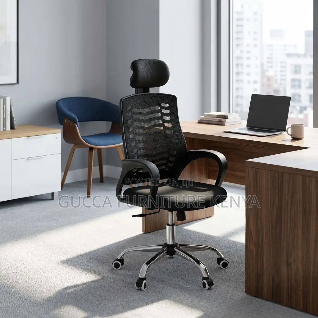 Mesh Computer Seat With Head-Support