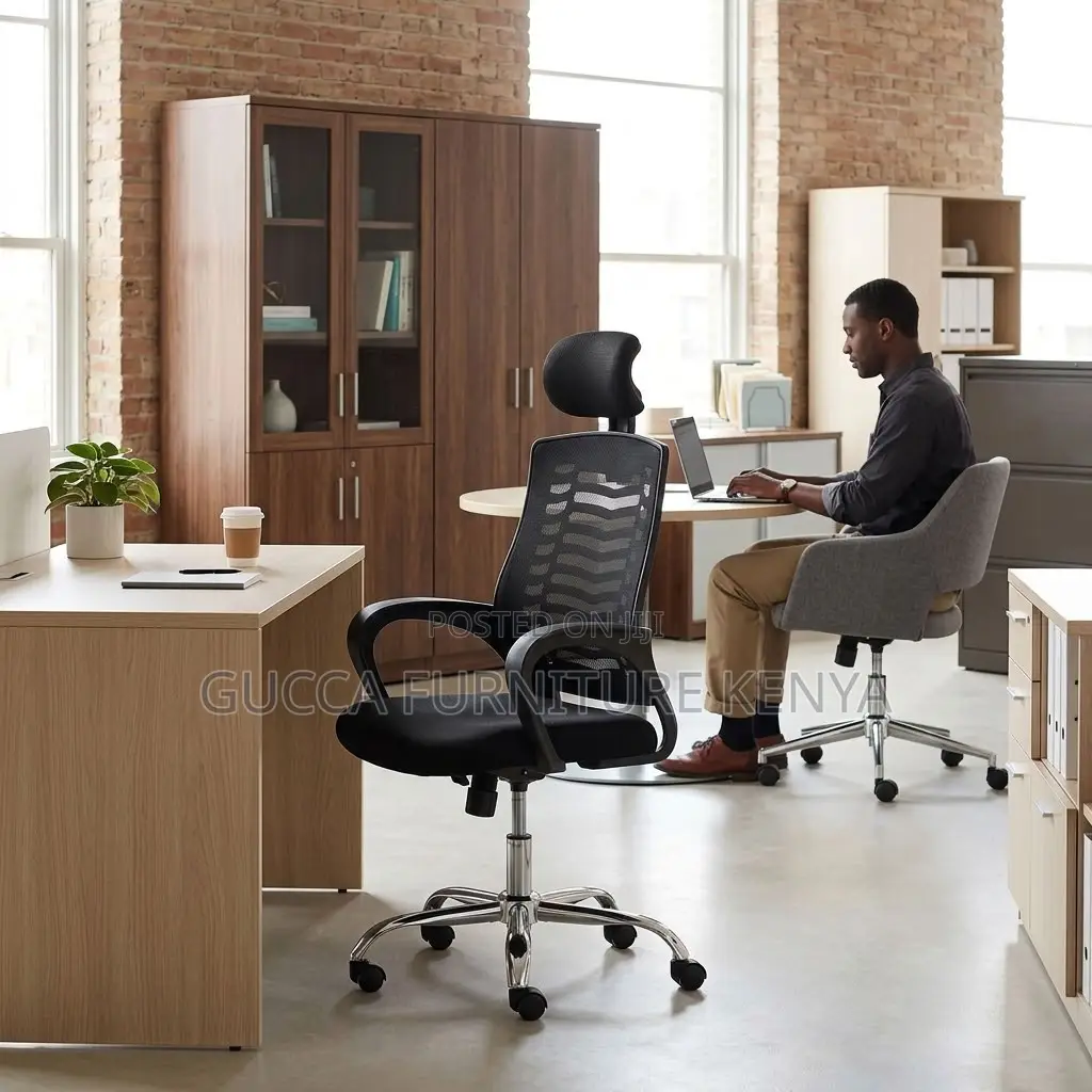 Mesh Computer Seat With Head-Support